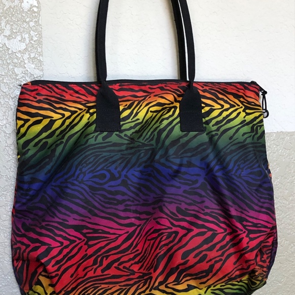 Yak Pak Rainbow Tiger Print Shoulder Bag Zipper Closure - Picture 2 of 6